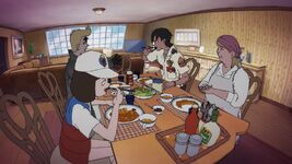 Enjoying "curry time" with her family