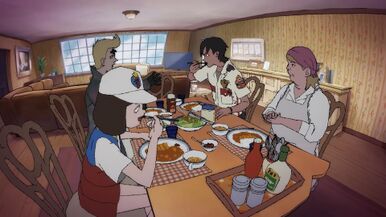 Enjoying "curry time" with her family