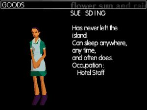 Sue's profile in the DS version