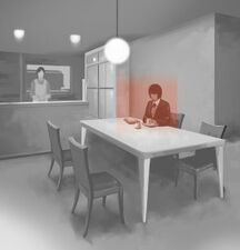 In the kitchen/dining area